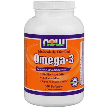 NOW Foods Omega-3 Fish Oil Concentrate 1000 mg, 500 Softgels, NOW Foods