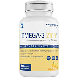 Professional Omega-3 2100, Fish Oil Supplement, 60 Softgels, Ocean Blue