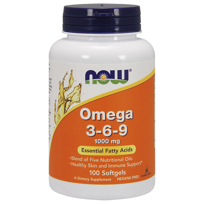 Omega 3-6-9 1000mg 100 Gels, NOW Foods
