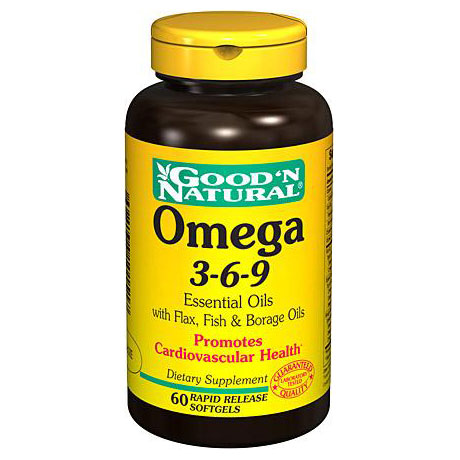 Good 'N Natural Omega 3-6-9 Flax, Fish, Borage 1200 mg, 60 Softgels, Good 'N Natural