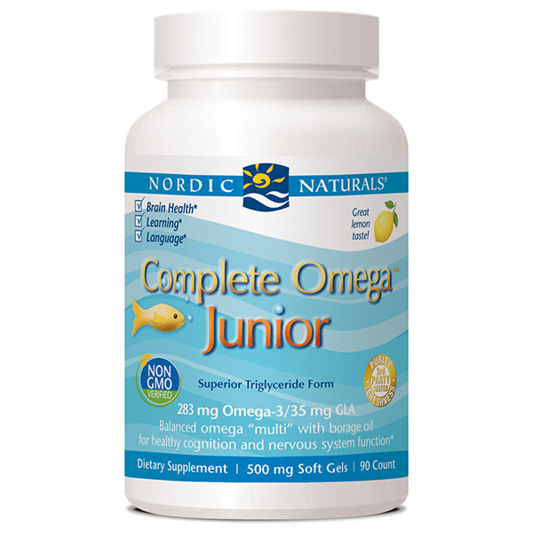 Complete Omega Junior, Chewable Fish Oil + Borage Oil, Lemon, 180 Softgels, Nordic Naturals