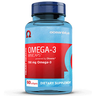 Omega-3, Easy-to-Swallow Fish Oil Caps, 60 Minicaps, Ocean Blue