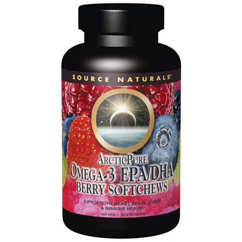 Source Naturals ArcticPure Omega-3 EPA/DHA Berry Chewable, 30 Softchews, Source Naturals