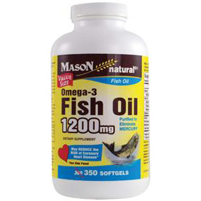 Omega-3 Fish Oil 1200 mg, 350 Softgels, Mason Natural