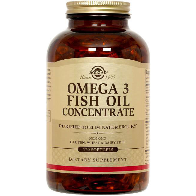 Omega-3 Fish Oil Concentrate, 120 Softgels, Solgar