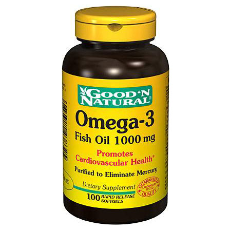 Good 'N Natural Omega-3 (Natural Fish Oil) 1000 mg, 100 Softgels, Good 'N Natural
