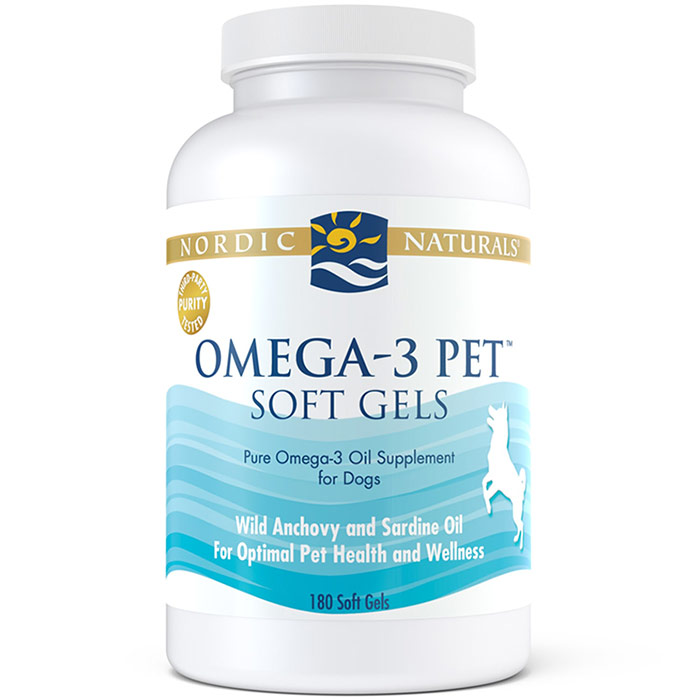 Nordic Naturals Omega-3 Pet, Fish Oil for Dogs & Cats, 180 Softgels, Nordic Naturals