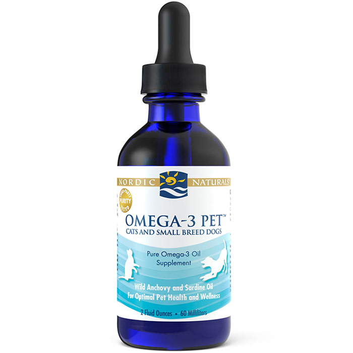 Nordic Naturals Omega-3 Pet Liquid Fish Oil, Cats and Small Breed Dogs, 2 oz, Nordic Naturals