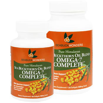 Pure Himalayan Sea Buckthorn Oil Blend, Omega-7 Complete, 60 Softgels, Seabuck Wonders