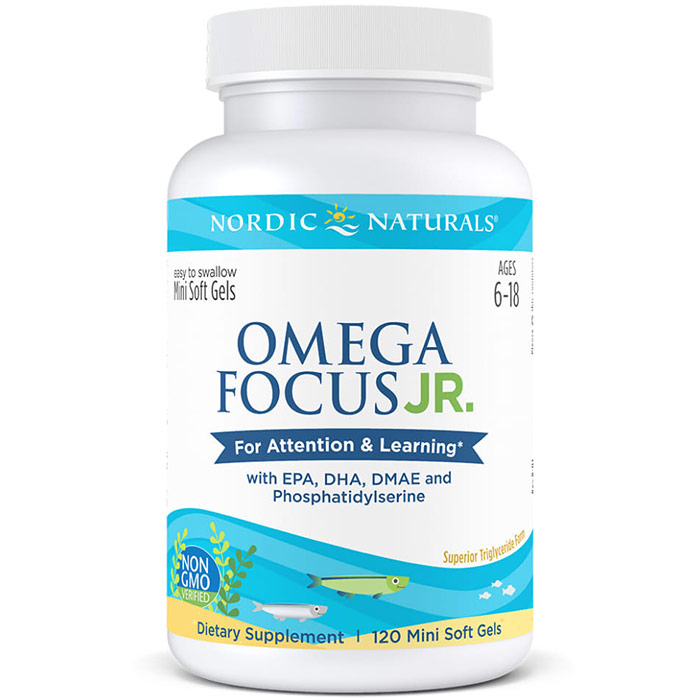 Omega Focus Junior, 120 Mini Soft Gels, Nordic Naturals