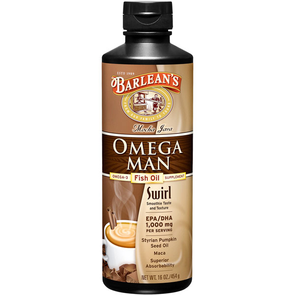 unknown Omega Man Swirl Liquid Fish Oil Supplement, Mocha Java, 16 oz, Barlean's Organic Oils