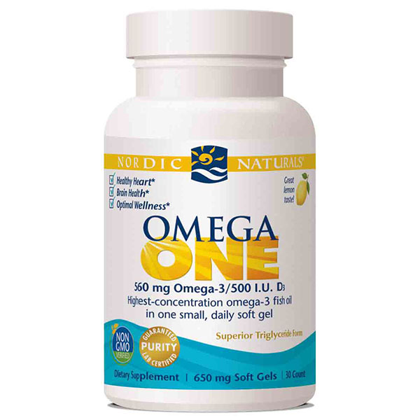 Omega ONE, Highest Concentration Fish Oil - Lemon, 30 Softgels, Nordic Naturals