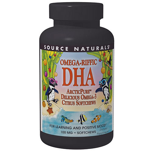 Source Naturals Omega-Riffic DHA for Kids Citrus Chewable, 30 Softchews, Source Naturals