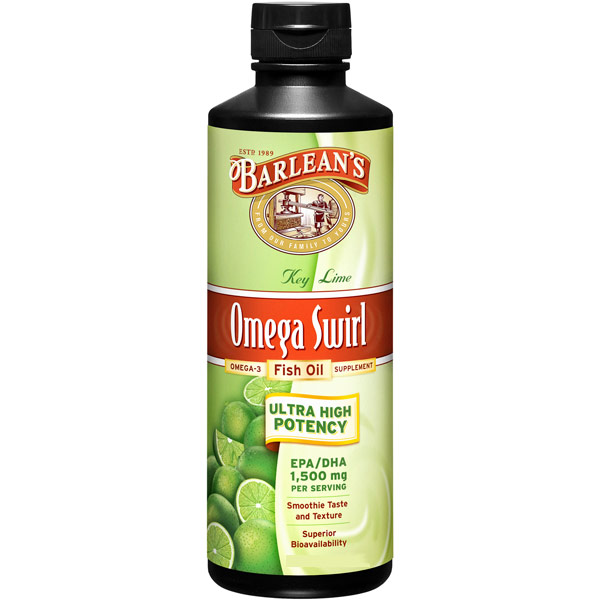 unknown Omega Swirl Fish Oil Liquid Supplement, Key Lime, 8 oz, Barlean's Organic Oils