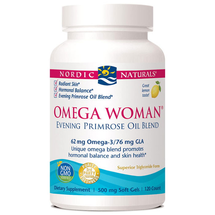 Omega Woman, Evening Primrose Oil Blend, Lemon Taste, 120 Softgels, Nordic Naturals