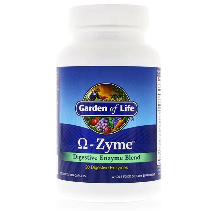 Omega-Zyme (O-Zyme), Whole Food Digestive Enzyme Blend, 90 Caplets, Garden of Life