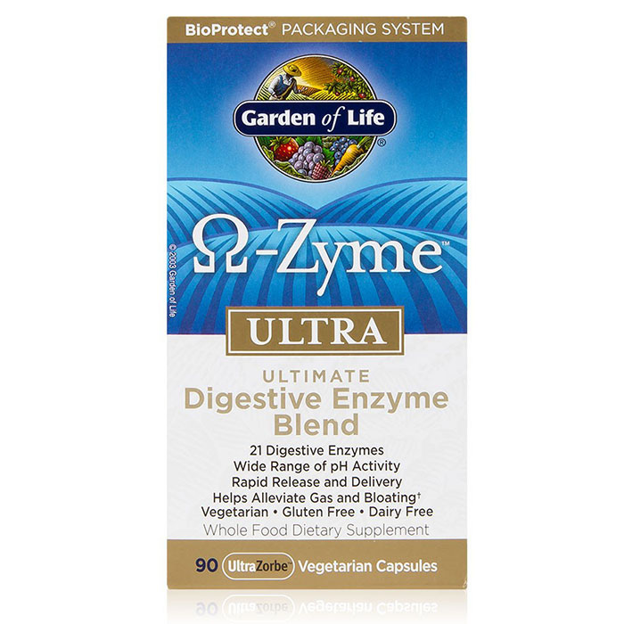 Omega-Zyme Ultra (O-Zyme Ultra), Ultimate Digestive Enzymes, 90 Veggie Caps, Garden of Life