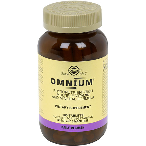 Omnium The Advanced Phytonutrient Rich Multiple Vitamin Mineral Formula 180 Tablets Solgar