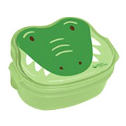 unknown On Safari Bento Box, Lunchbox for Kids, Green Crocodile, 1 ct, Green Sprouts