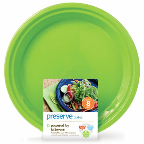 Preserve On The Go Large Plates, Apple Green, 8 Pack, Preserve
