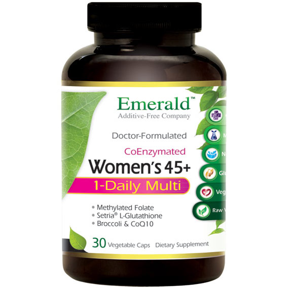 Womens 45+ 1-Daily Multi, Multi Vitamin Formula, 30 Vegetable Capsules, Emerald Labs