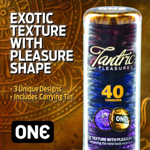 ONE Condoms Tantric Pleasures Condom, 40 Count