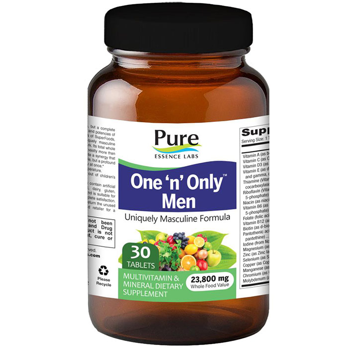 One n Only Mens Formula, One Daily Energetic Multivitamin, 30 Tablets, Pure Essence Labs