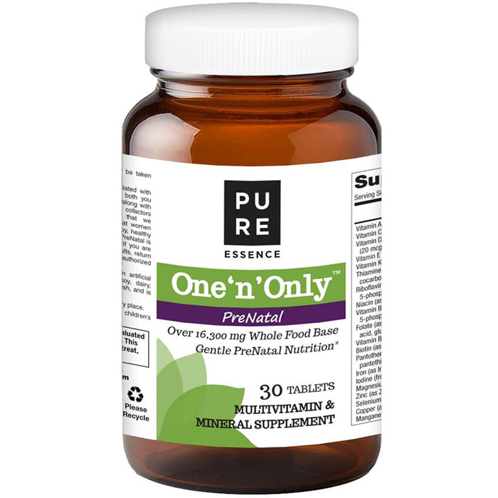 One n Only PreNatal, One A Day Multivitamin, 30 Tablets, Pure Essence Labs