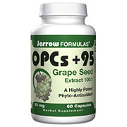 Jarrow Formulas OPCs + 95, Grape Seed Extract 50 mg 60 caps, Jarrow Formulas