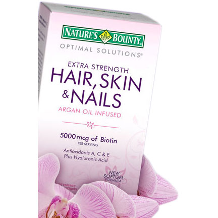 Nature's Bounty Optimal Solutions Extra Strength Hair, Skin & Nails, 50 Softgels, Nature's Bounty