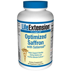 Life Extension Optimized Saffron with Satiereal, 60 Vegetarian Capsules, Life Extension