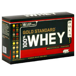 Optimum Nutrition 100% Whey Gold Variety Pack, 16 Packets