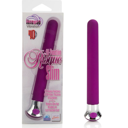 10-Function Risque Slim, Sleek Vibrator - Purple, California Exotic Novelties