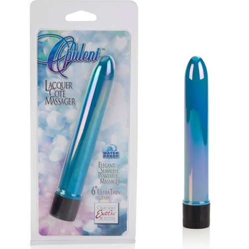Opulent Ultra-Thin 6 Inch Vibe with Gloss Sheen - Blue Opal, California Exotic Novelties