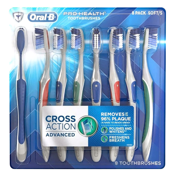 Oral-B Pro-Health Cross Action Advanced Toothbrush, 8 Pack