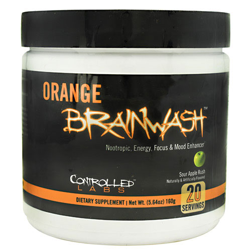 Orange Brainwash, Nootropic, Energy & Focus Powder, 20 Servings, Controlled Labs