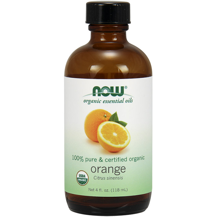 Orange Oil, Certified Organic Essential Oil, 4 oz, NOW Foods