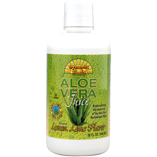 Organic Aloe Vera Juice, Lemon Lime, 32 oz, Dynamic Health