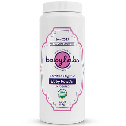 Organic Baby Powder, Unscented, 3.5 oz, BabyLabs