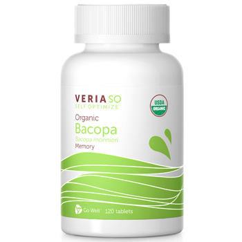 SO Self Optimize Organic Bacopa, Memory Support, 120 Tablets, Veria
