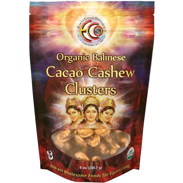 Organic Balinese Cacao Cashew Clusters, 8 oz, Earth Circle Organics