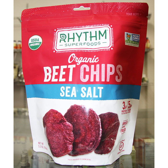 Organic Beet Chips Sea Salt, 5.5 oz (156 g), Rhythm Superfoods