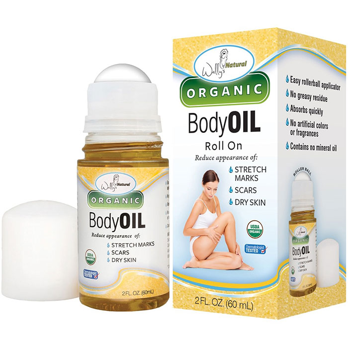 Organic Body Oil Roll-On, 2 oz, Wallys Natural