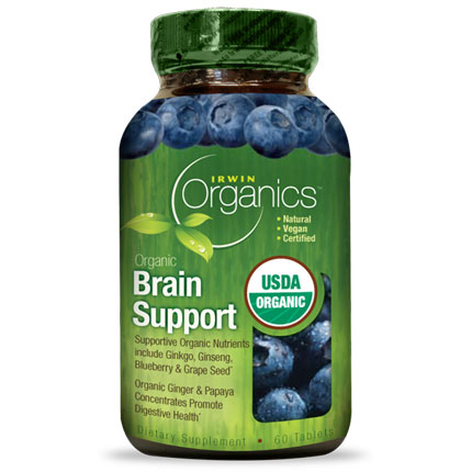 Irwin Naturals Organic Brain Support, 60 Tablets, Irwin Naturals