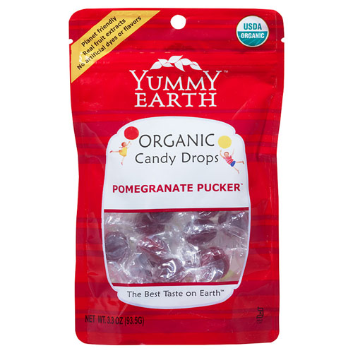 YummyEarth (Yummy Earth) Organic Candy Drops Pouch, Pomegranate Pucker, 3.3 oz x 6 Pouches, YummyEarth (Yummy Earth)