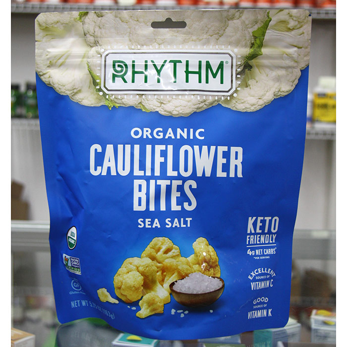 Organic Cauliflower Bites with Sea Salt, 5.75 oz (163 g), Rhythm Superfoods