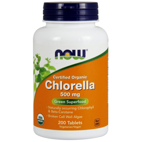 Chlorella 500 mg, Organic, 200 Tablets, NOW Foods