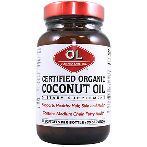 Organic Coconut Oil Soft Gel, 60 Softgels, Olympian Labs
