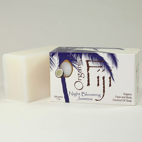 Organic Coconut Oil Soap Bar for Face & Body, Night Blooming Jasmine, 7 oz, Organic Fiji