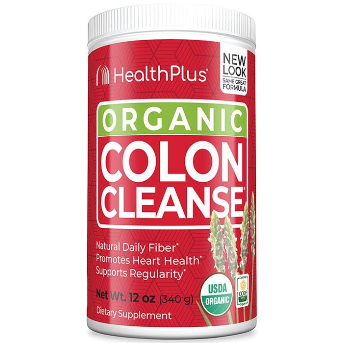 Organic Colon Cleanse Powder, Unflavored, 12 oz, Health Plus Inc.